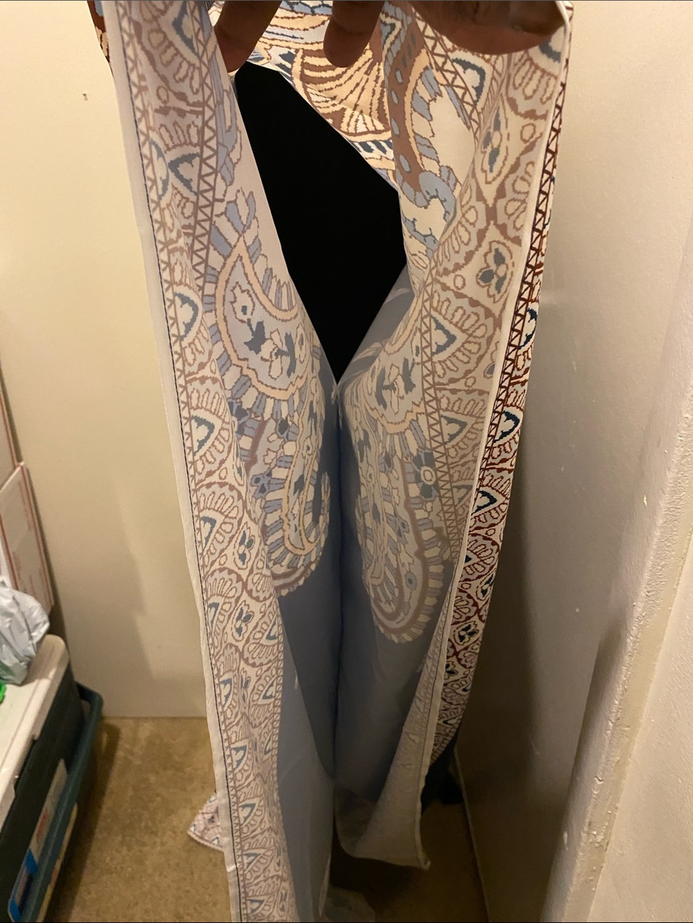 E) Navy Blue Paisley Boho Caftan Dress. OXL 
PTP 27 With Bracelets - Picture 3 of 7